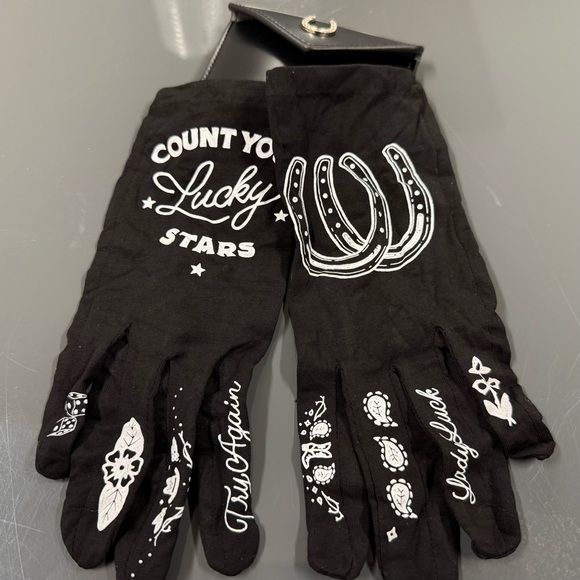 Free People Accessories - Count Your Lucky Stars Gloves Black RARE Free People